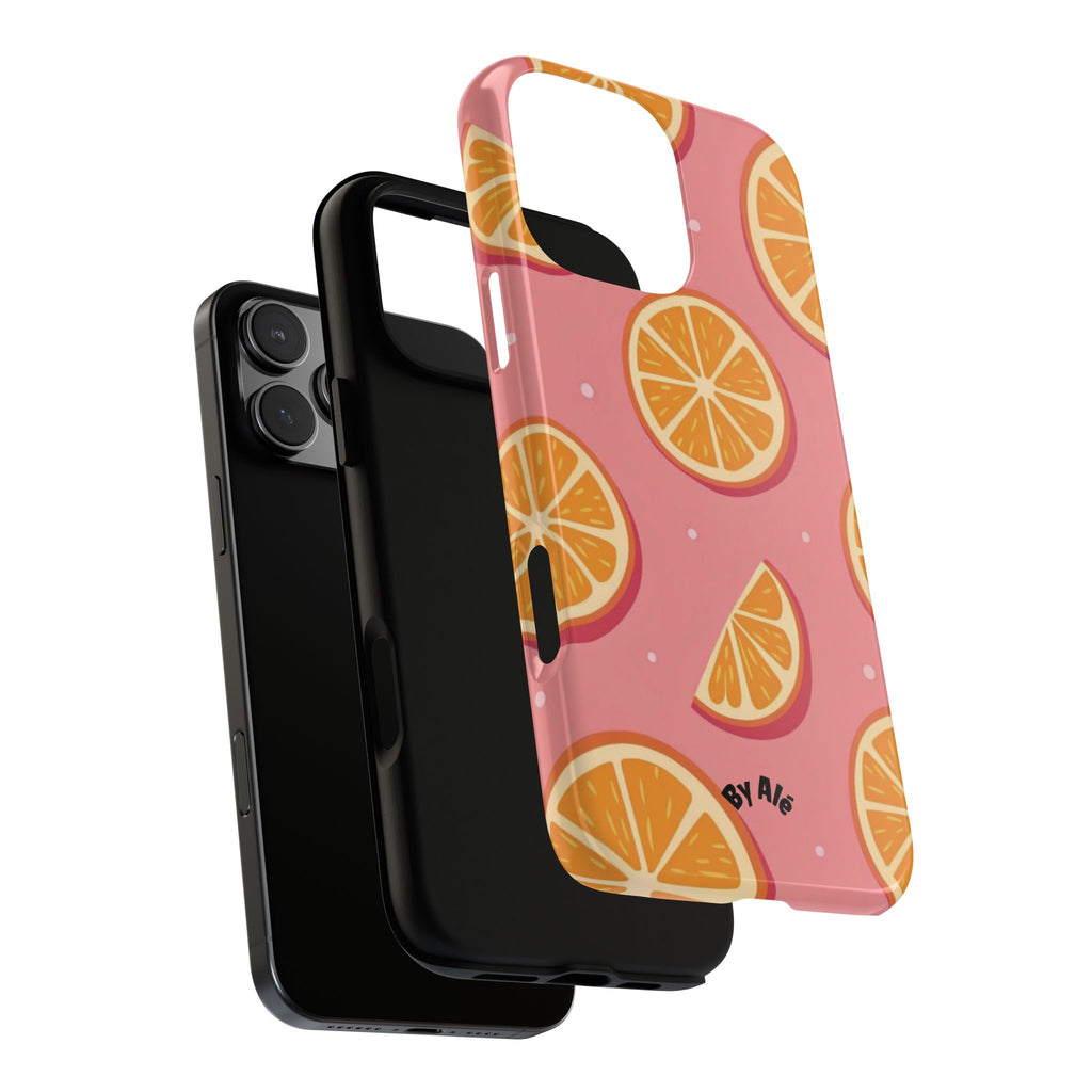Pink Citrus Phone Case — Orange Slice Pattern Tough Case
