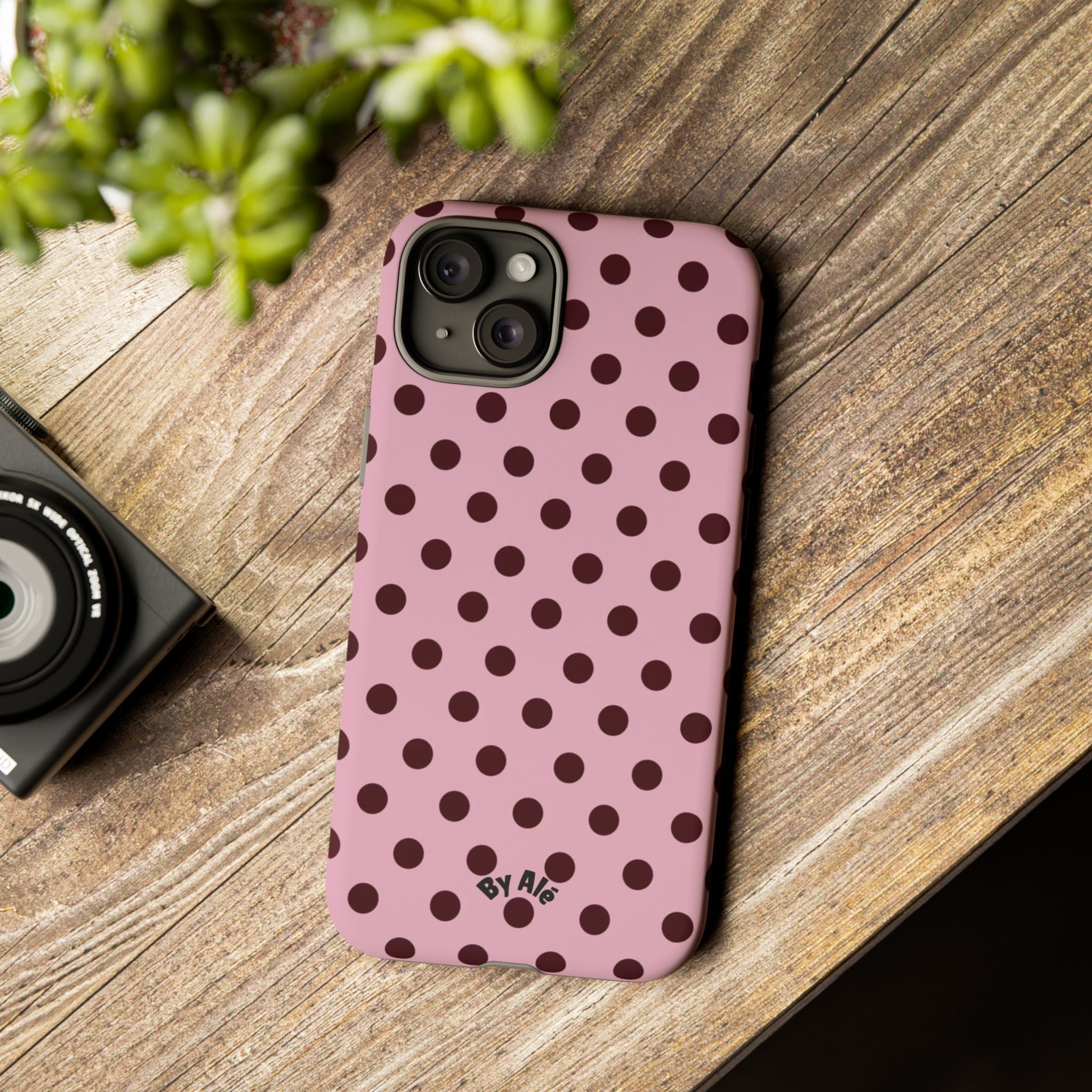 Pink Polka Dot Tough Phone Case – Protective iPhone Cover