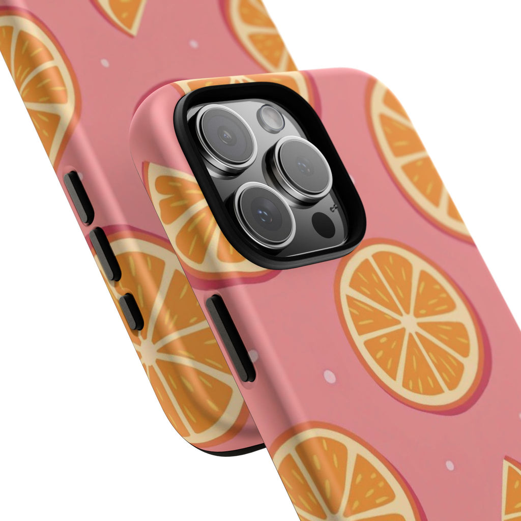 Pink Citrus Phone Case — Orange Slice Pattern Tough Case