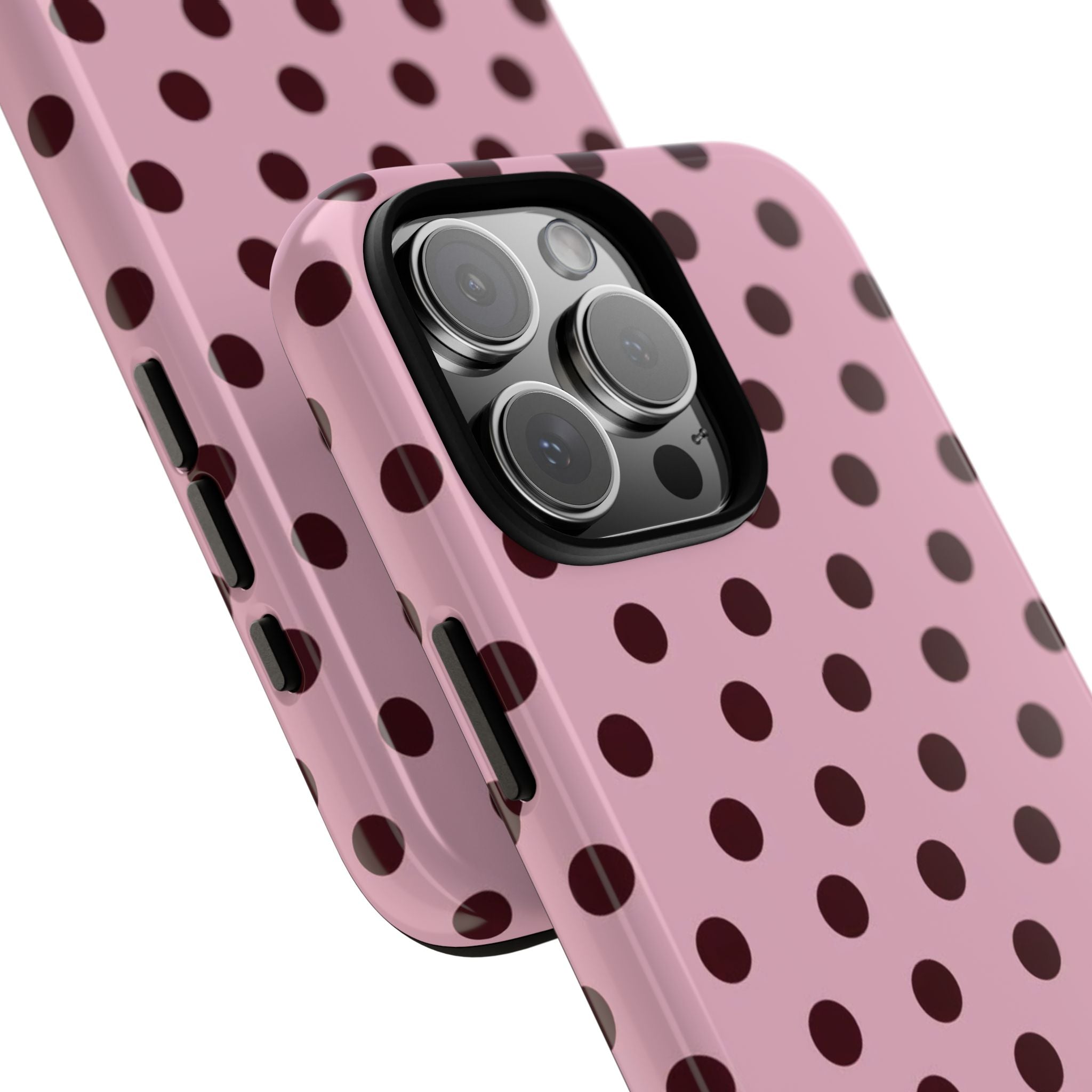 Pink Polka Dot Tough Phone Case – Protective iPhone Cover