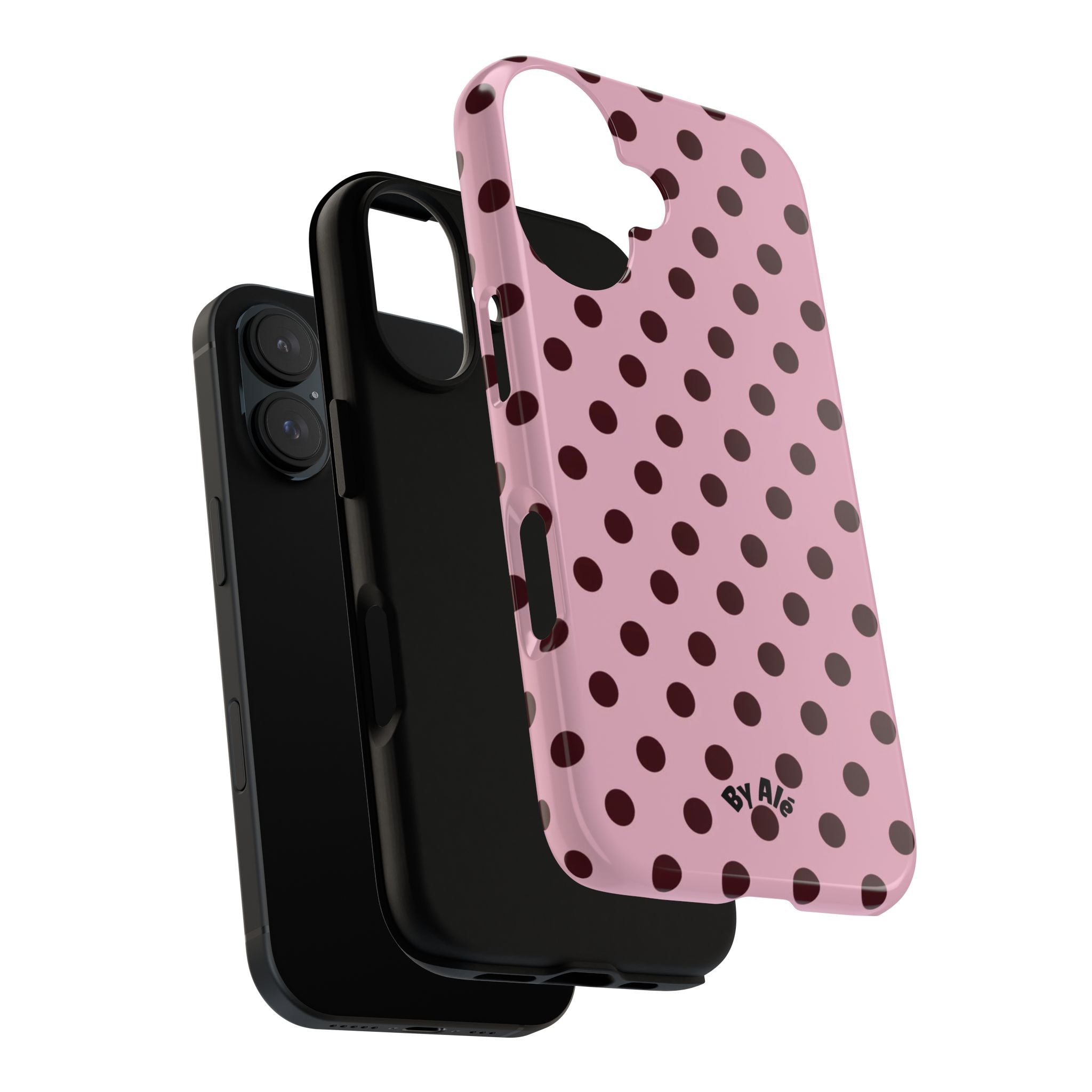 Pink Polka Dot Tough Phone Case – Protective iPhone Cover