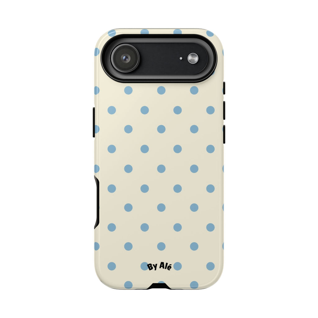 Pastel Blue Polka Dot Tough Phone Case — Cute Protective iPhone Cover
