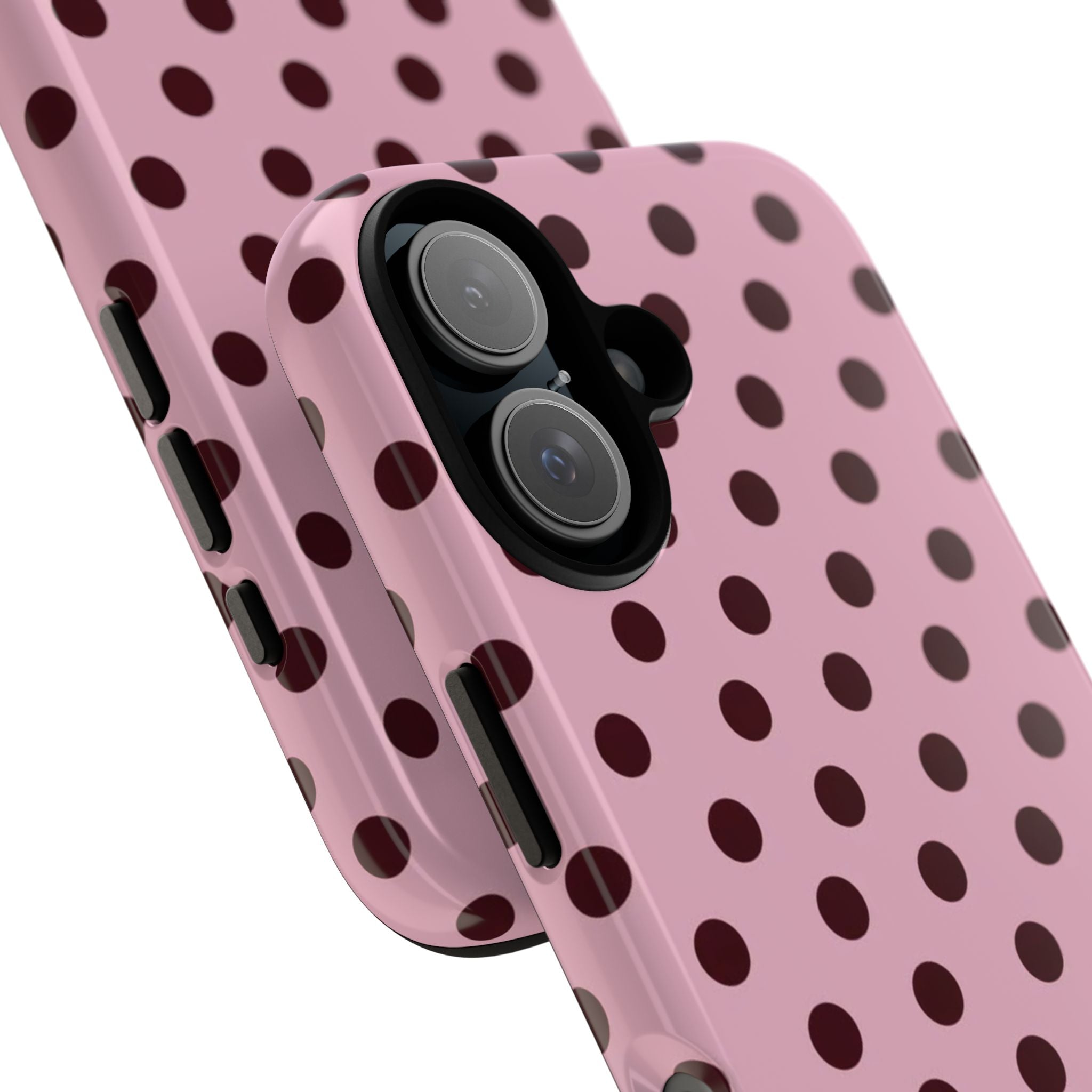 Pink Polka Dot Tough Phone Case – Protective iPhone Cover