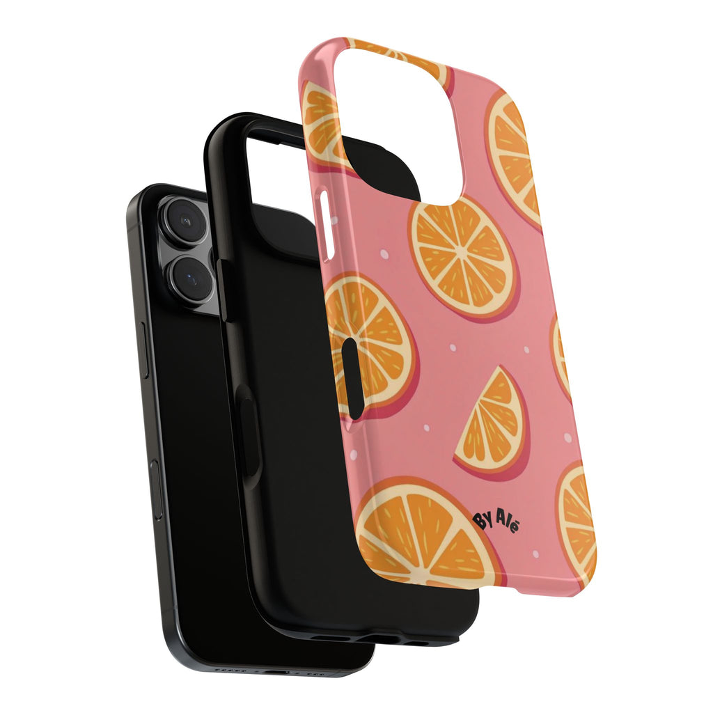 Pink Citrus Phone Case — Orange Slice Pattern Tough Case