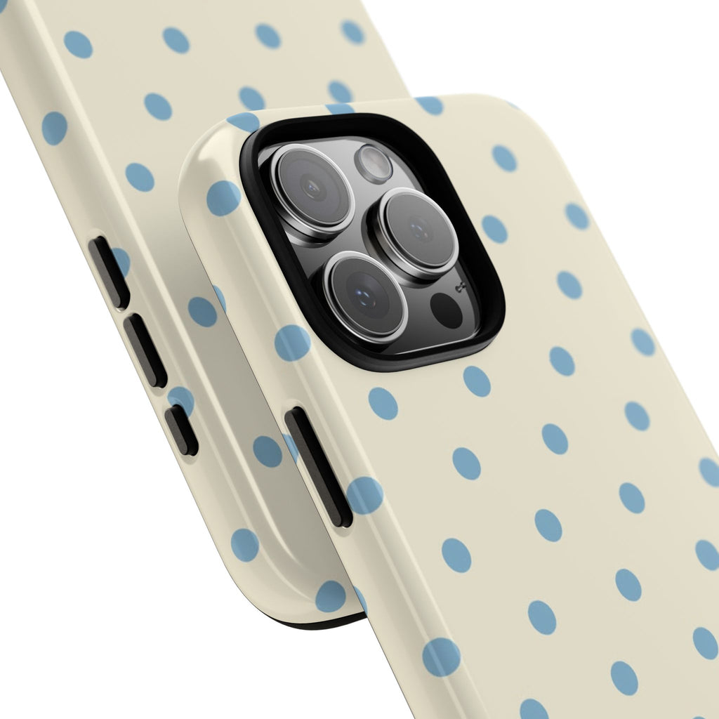 Pastel Blue Polka Dot Tough Phone Case — Cute Protective iPhone Cover