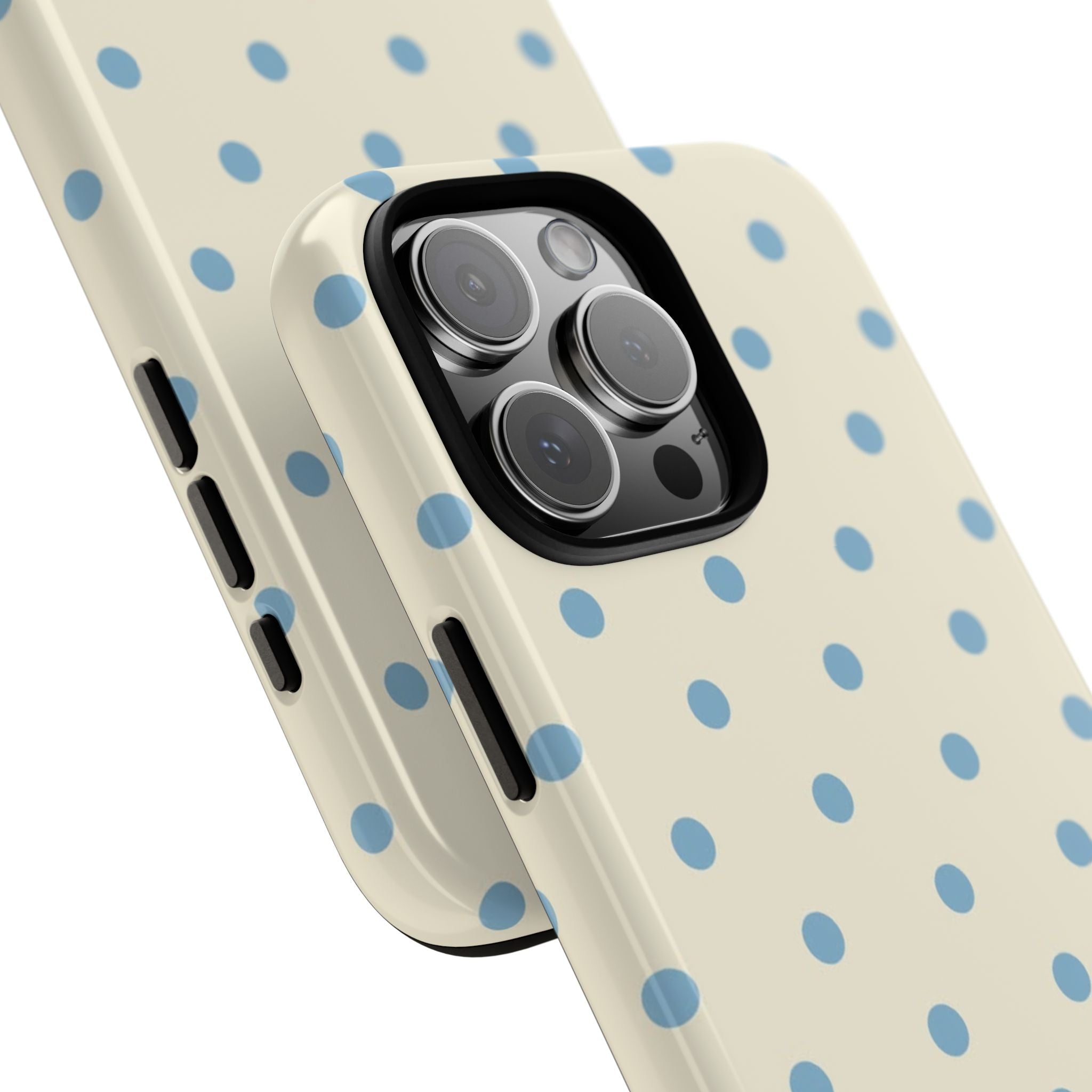 Pastel Blue Polka Dot Tough Phone Case — Cute Protective iPhone Cover