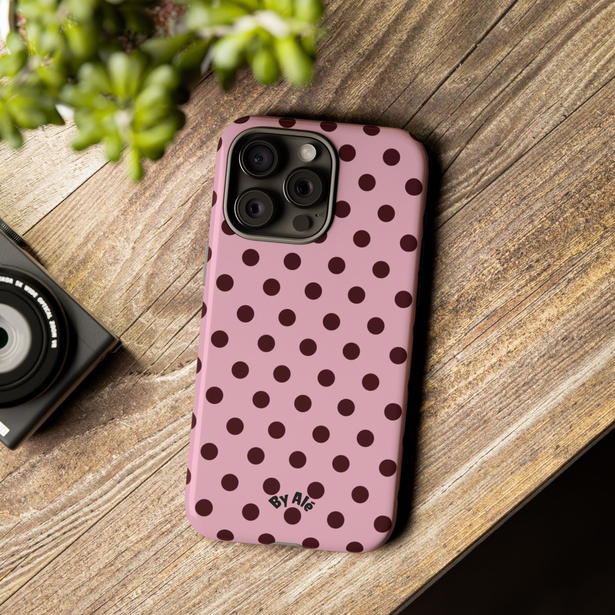 Pink Polka Dot Tough Phone Case – Protective iPhone Cover