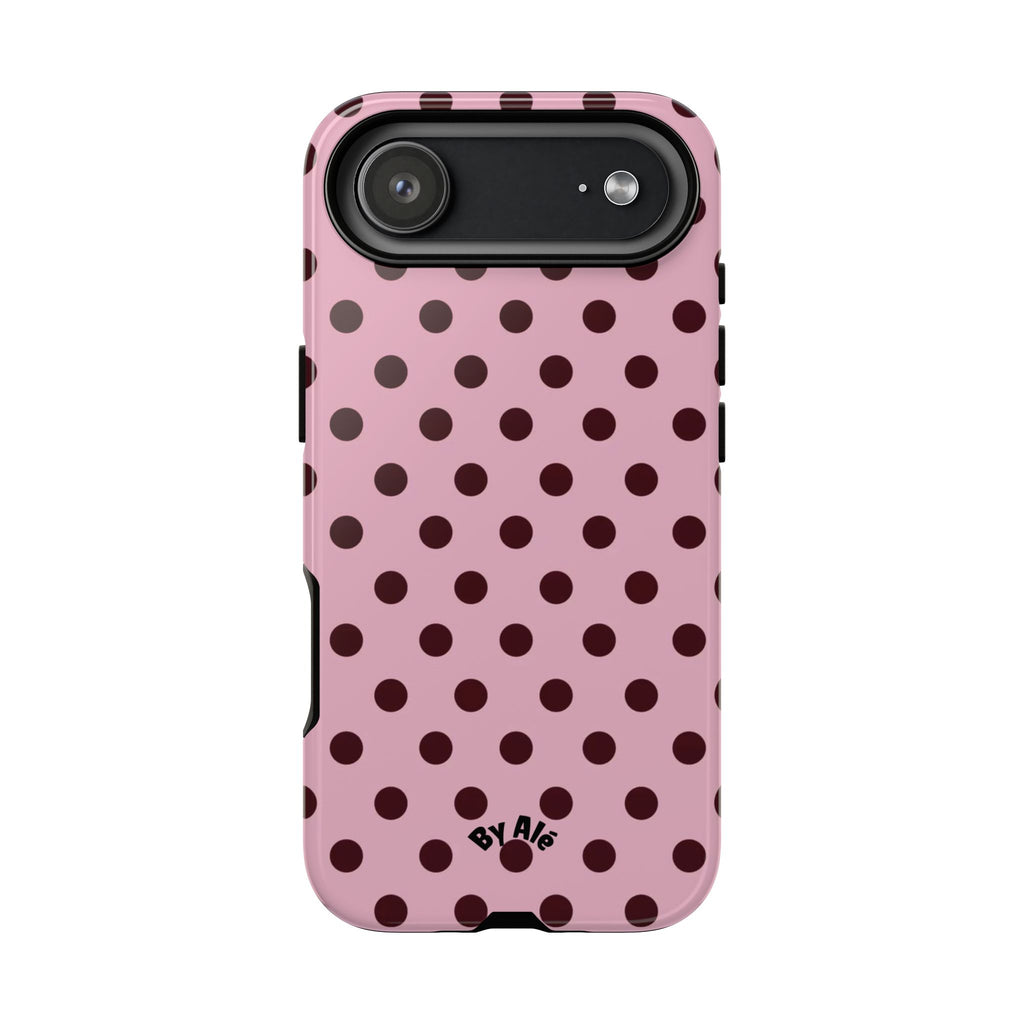 Pink Polka Dot Tough Phone Case – Protective iPhone Cover