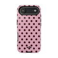 Pink Polka Dot Tough Phone Case – Protective iPhone Cover