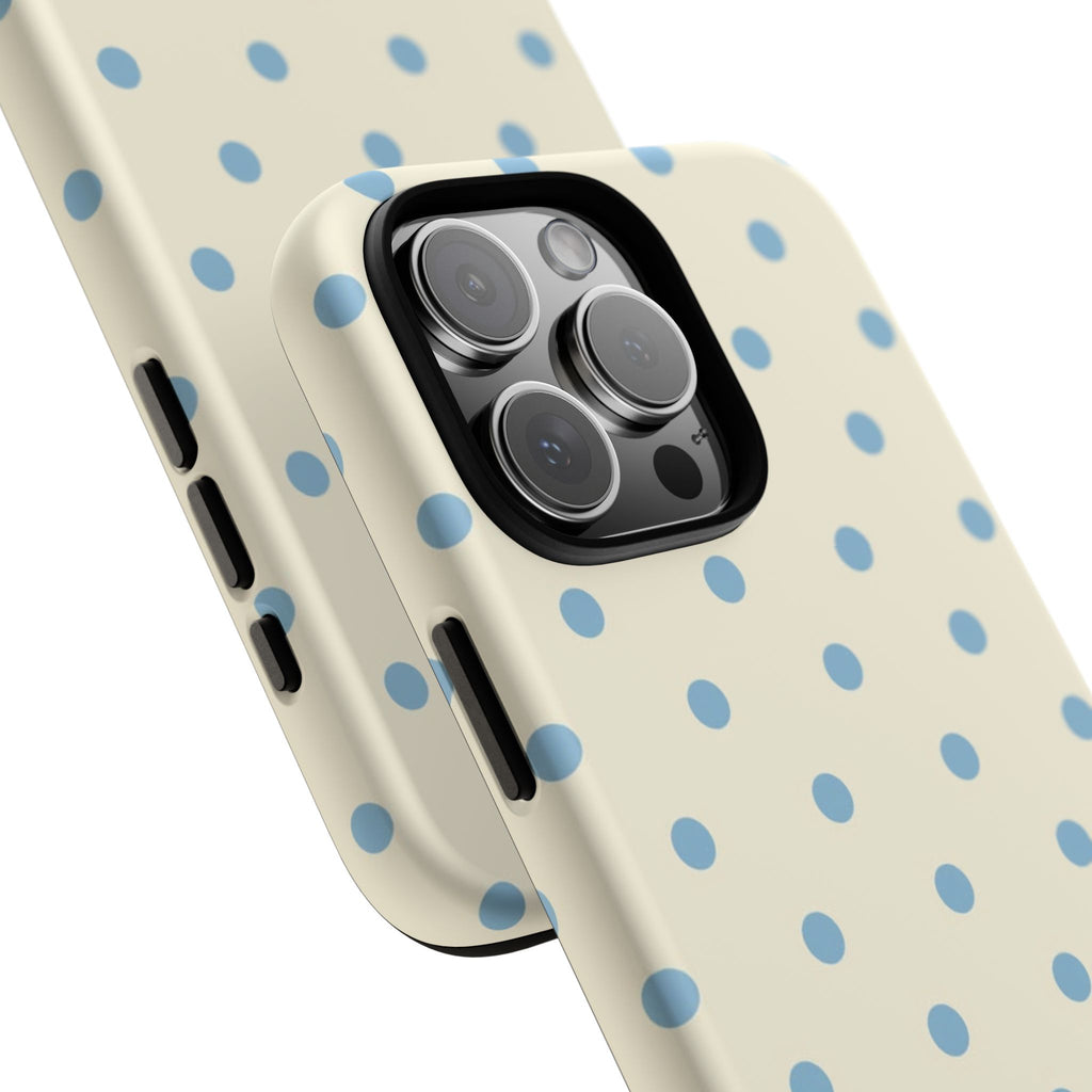 Pastel Blue Polka Dot Tough Phone Case — Cute Protective iPhone Cover