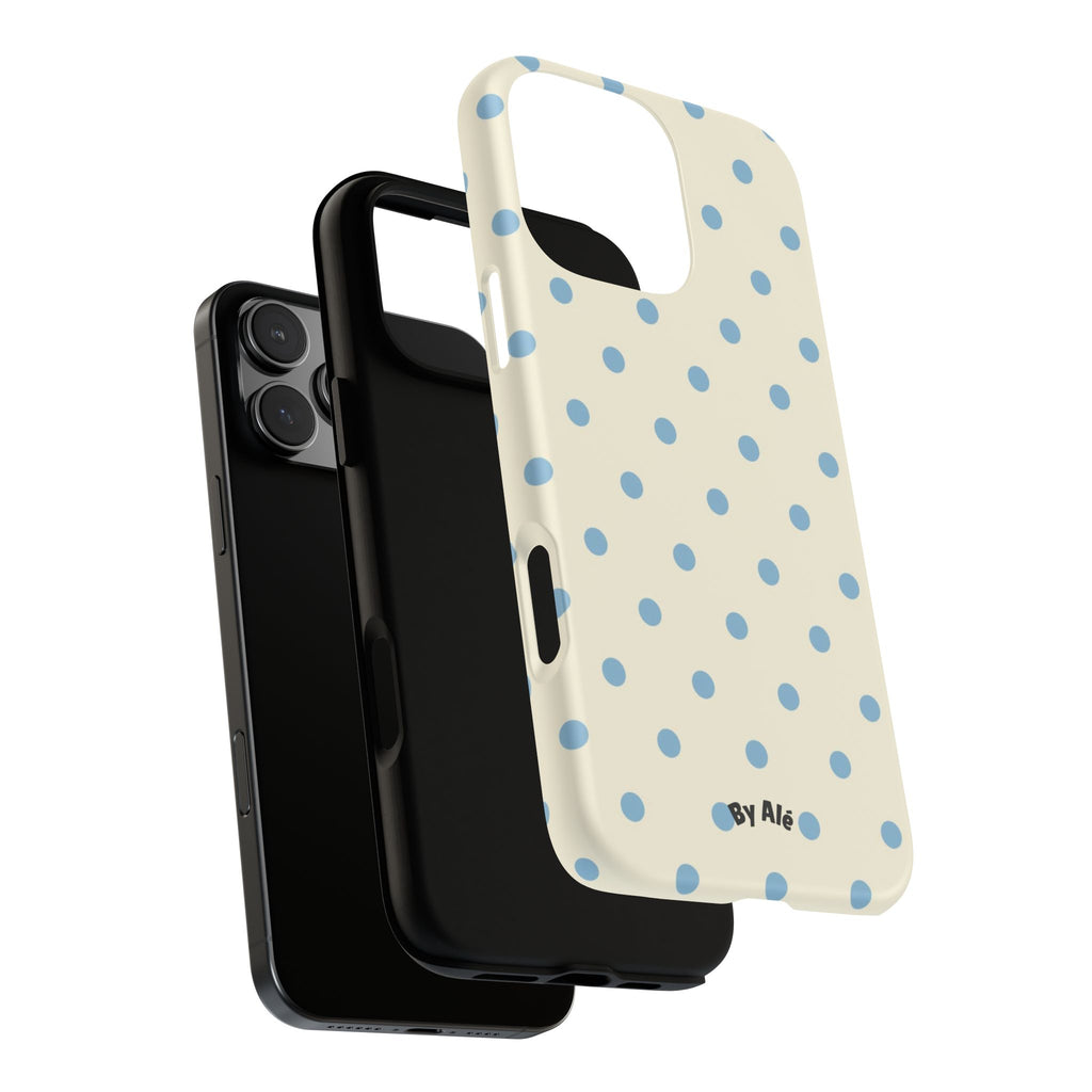 Pastel Blue Polka Dot Tough Phone Case — Cute Protective iPhone Cover