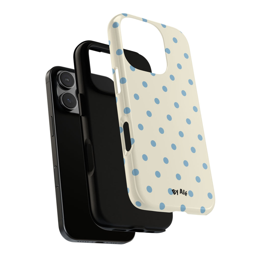Pastel Blue Polka Dot Tough Phone Case — Cute Protective iPhone Cover