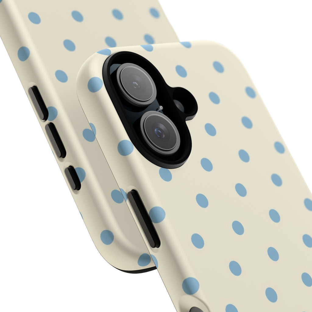 Pastel Blue Polka Dot Tough Phone Case — Cute Protective iPhone Cover