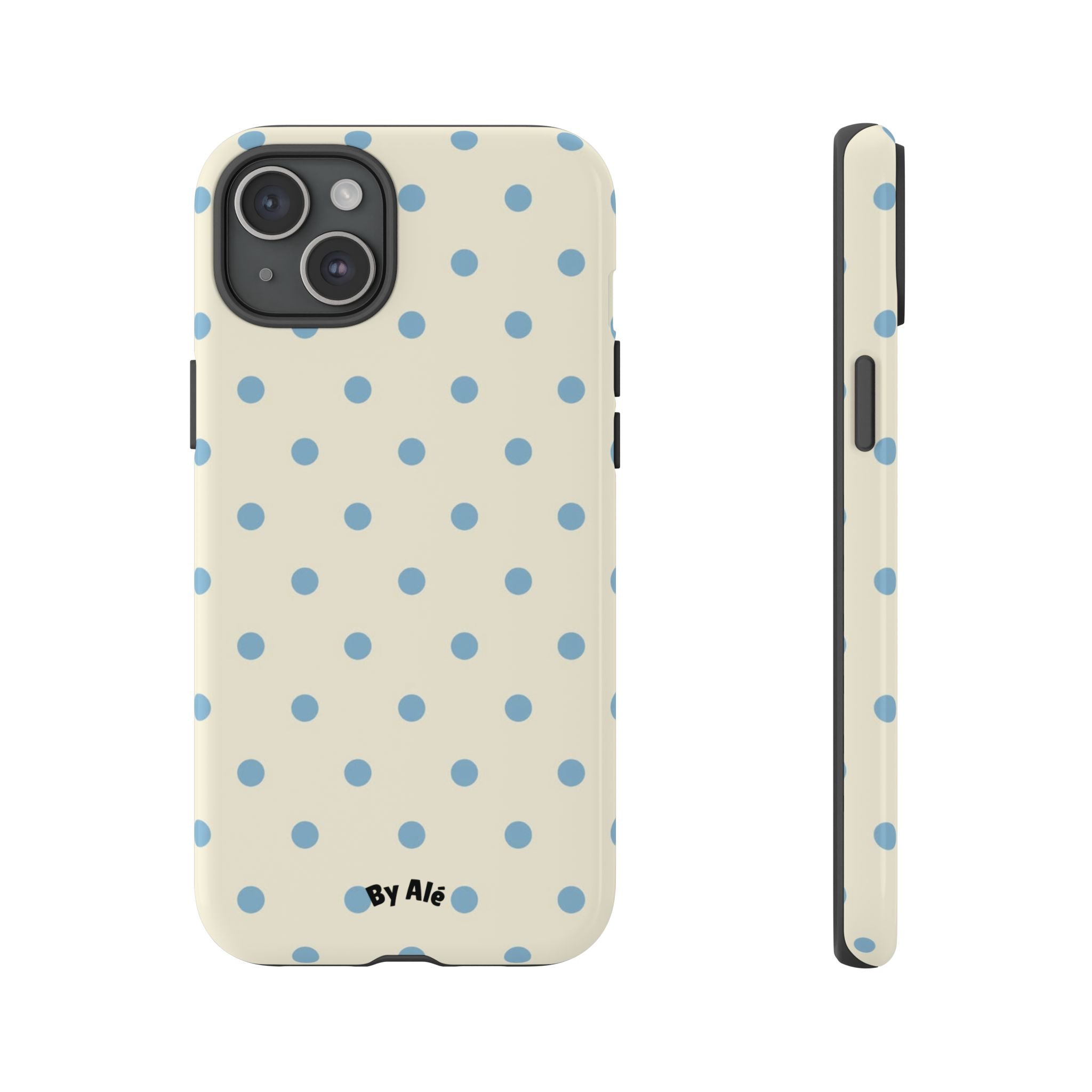 Pastel Blue Polka Dot Tough Phone Case — Cute Protective iPhone Cover