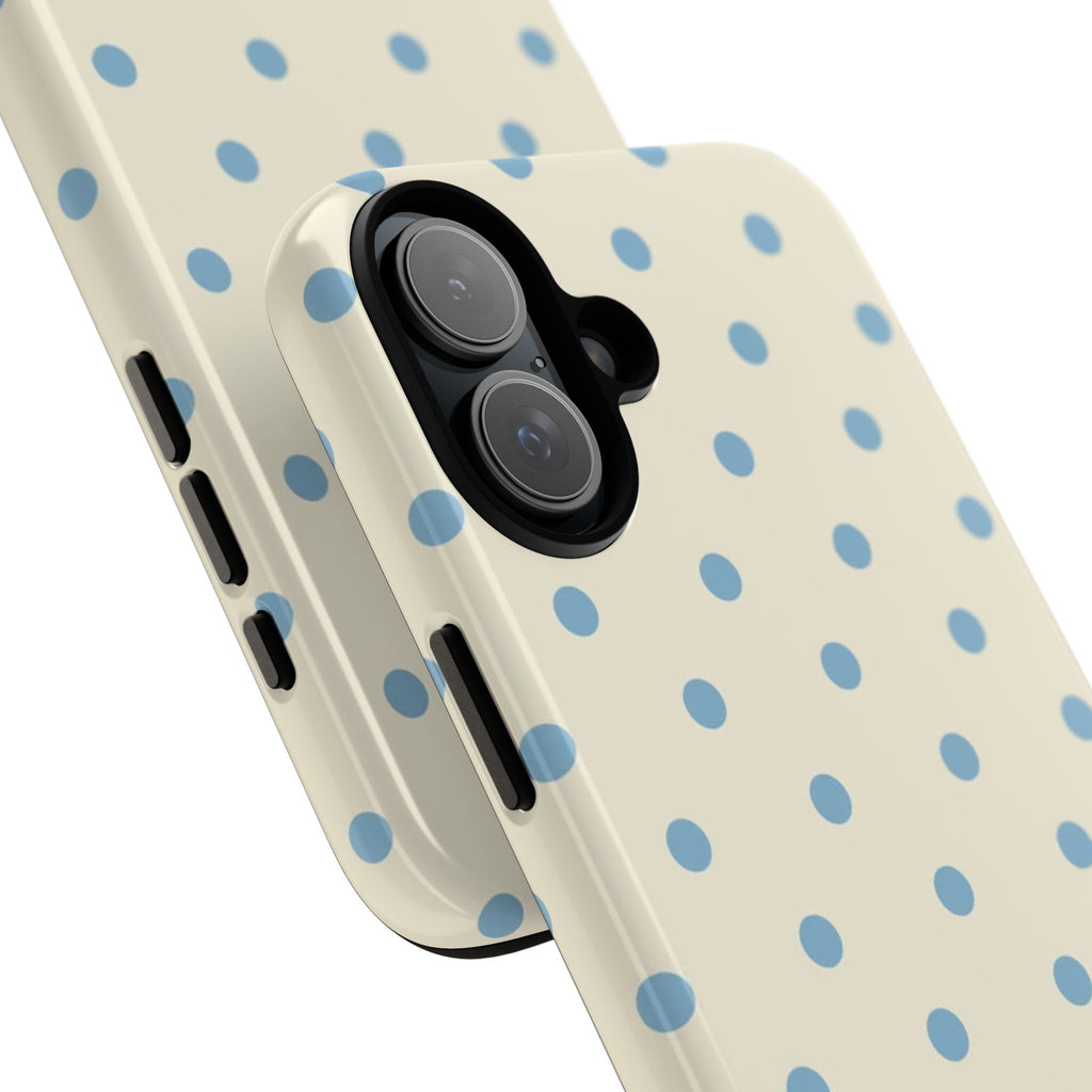 Pastel Blue Polka Dot Tough Phone Case — Cute Protective iPhone Cover