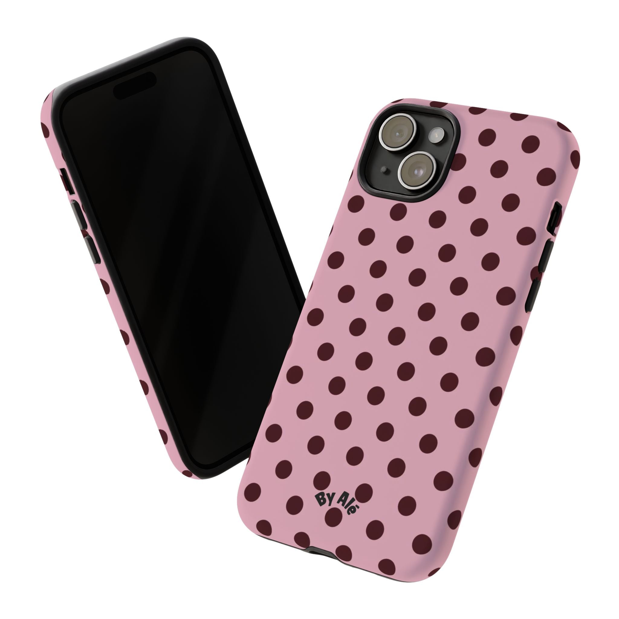 Pink Polka Dot Tough Phone Case – Protective iPhone Cover
