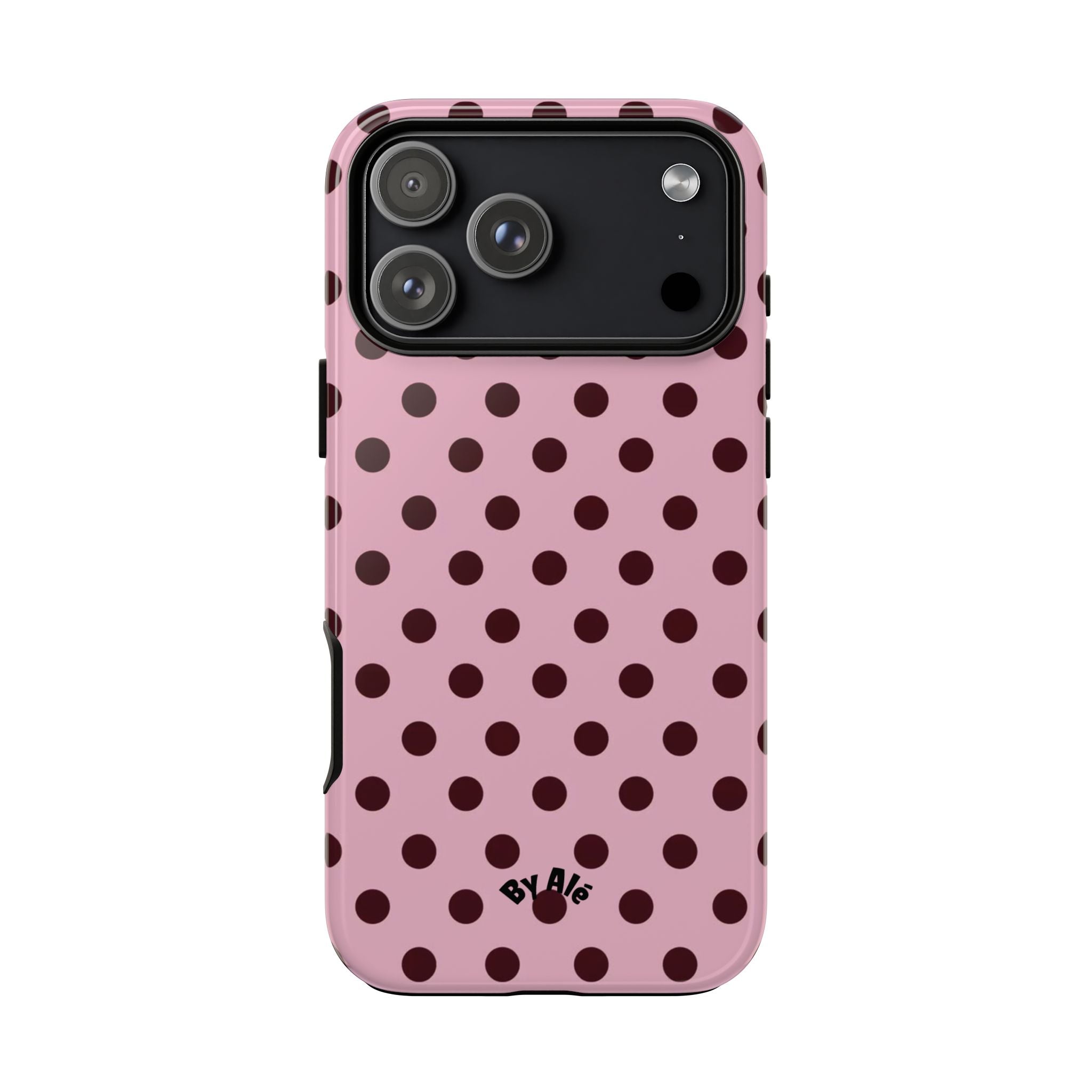 Pink Polka Dot Tough Phone Case – Protective iPhone Cover