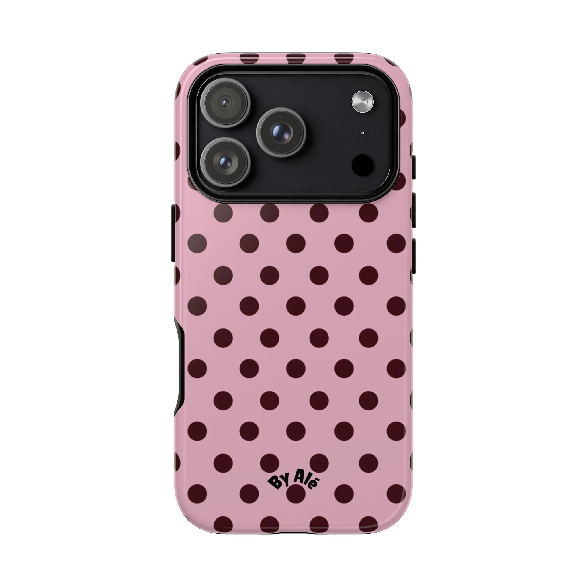 Pink Polka Dot Tough Phone Case – Protective iPhone Cover