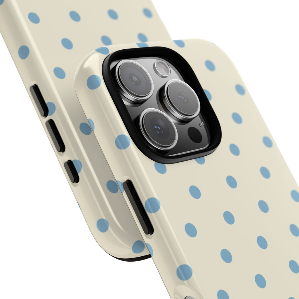 Pastel Blue Polka Dot Tough Phone Case — Cute Protective iPhone Cover