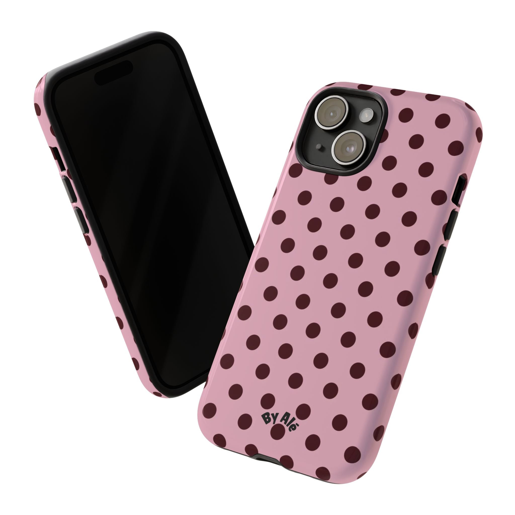 Pink Polka Dot Tough Phone Case – Protective iPhone Cover