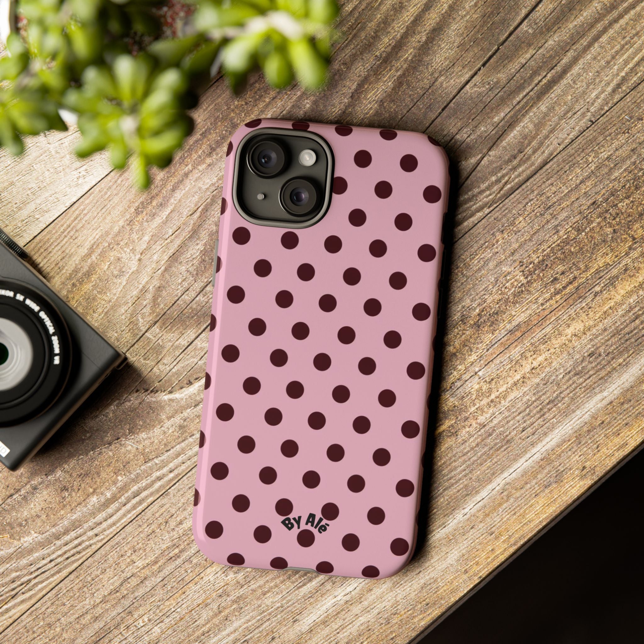 Pink Polka Dot Tough Phone Case – Protective iPhone Cover