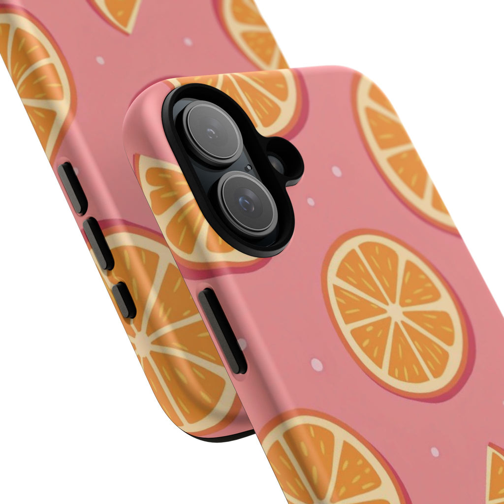 Pink Citrus Phone Case — Orange Slice Pattern Tough Case