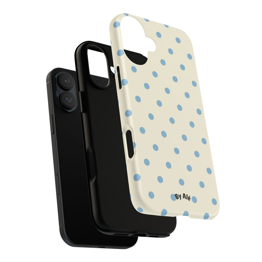 Pastel Blue Polka Dot Tough Phone Case — Cute Protective iPhone Cover