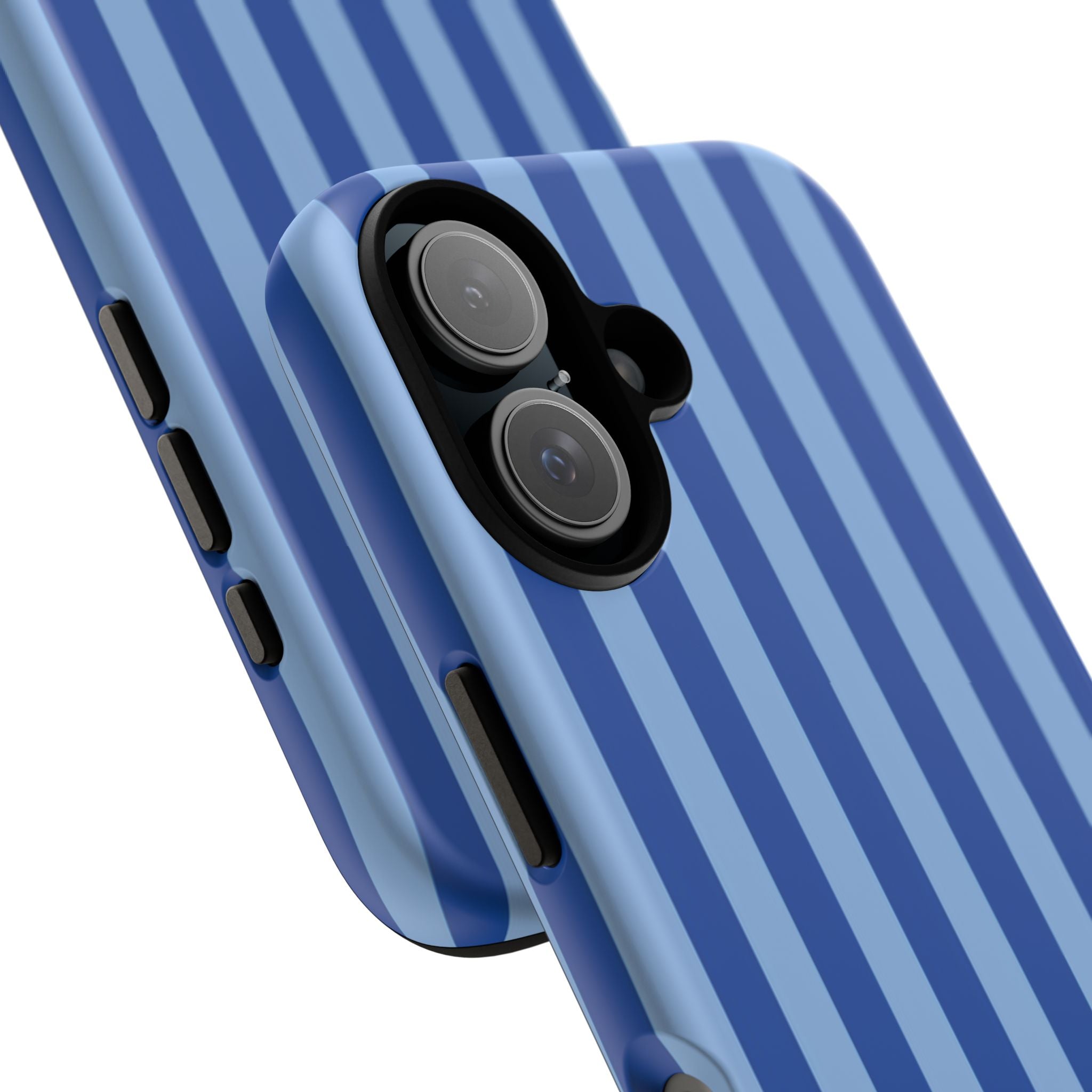 Blue Striped Tough Phone Case — Durable Protective iPhone Cover
