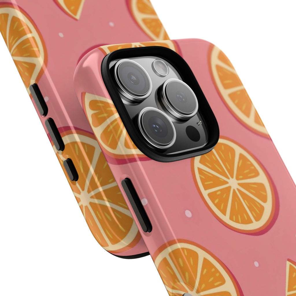 Pink Citrus Phone Case — Orange Slice Pattern Tough Case