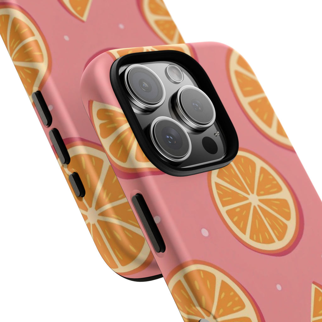 Pink Citrus Phone Case — Orange Slice Pattern Tough Case