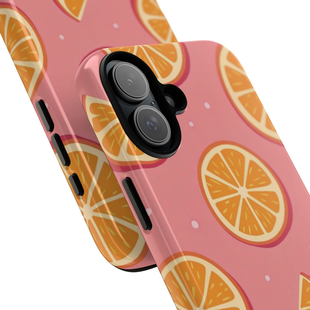 Pink Citrus Phone Case — Orange Slice Pattern Tough Case